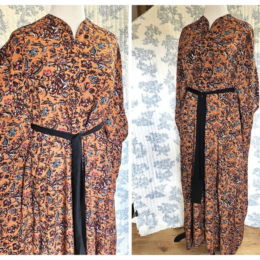 Caftan Reddish Brown Floral S to Plus New - Picture 8 of 9